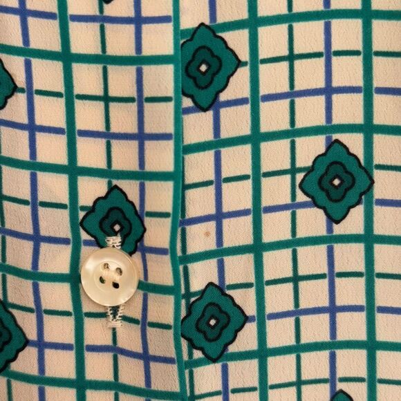 Vtg 70s/80s James Kenrob by Dalton green patterns button up shirt size 6 fit S/M - Picture 8 of 8